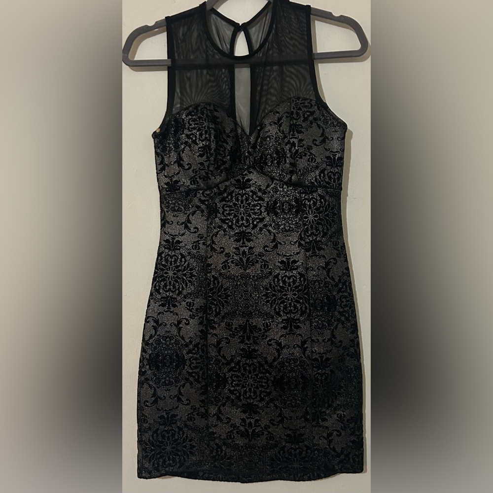 Charlotte Russe Black Patterned Mini Dress